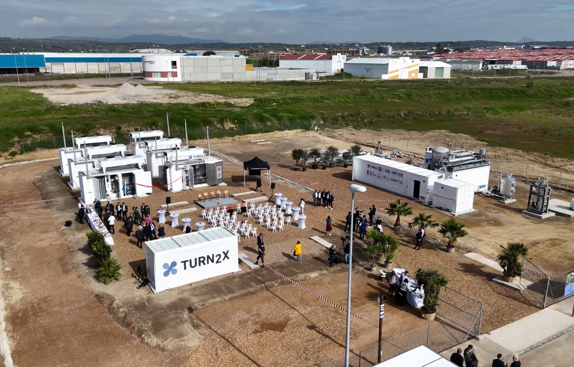 Aerial view of TURN2X's first commercial plant.